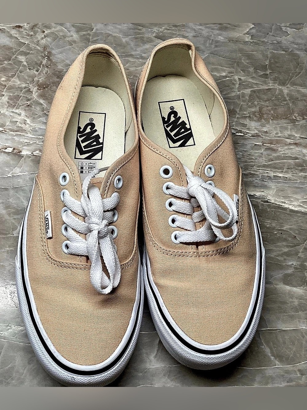 Vans Authentic Women Size 9 Peach Beige Canvas Sneakers Coastal Clean Girl